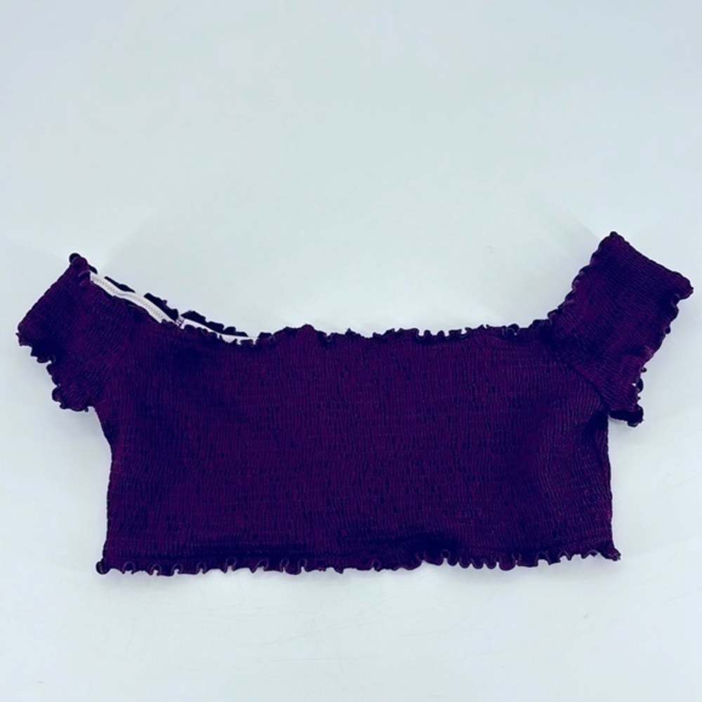 UEC Pink by Victoria’s Secret eggplant ruched bikini bandeau w/ sleeves large